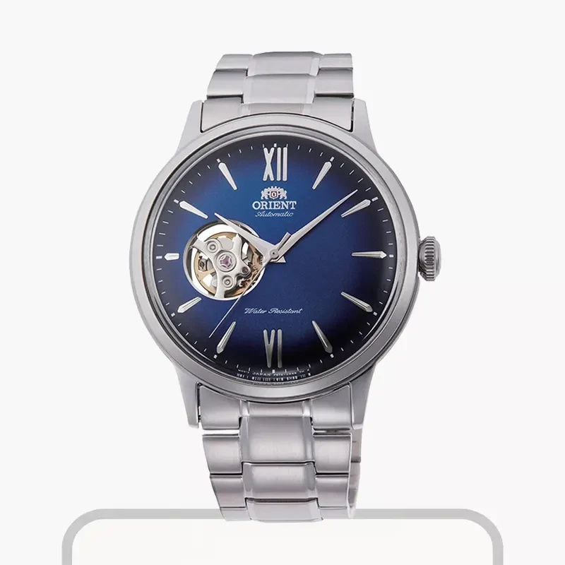 Orient Bambino Open Heart Blue Dial Watch For Men's- RA-AG0028L